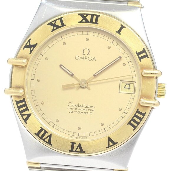OMEGA Constellation YG bezel Half bar Gold Dial Automatic Men's Watch_860890 - Picture 1 of 6
